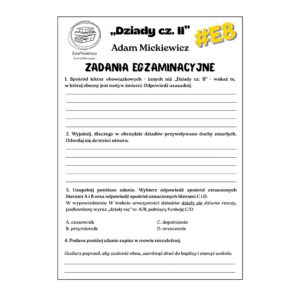 "dziady" cz. ii. zadania egzaminacyjne