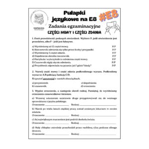 pułapki językowe na e8. części mowy i części zdania.