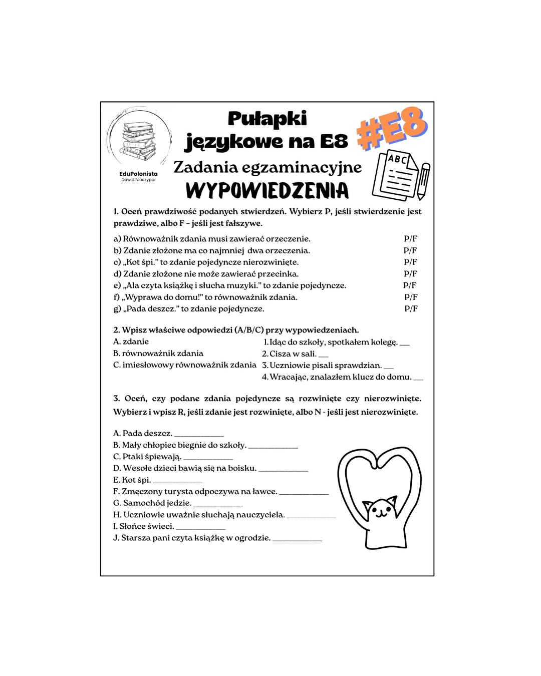 pułapki językowe na e8. wypowiedzenie. pułapki językowe na e8. wypowiedzenie.
