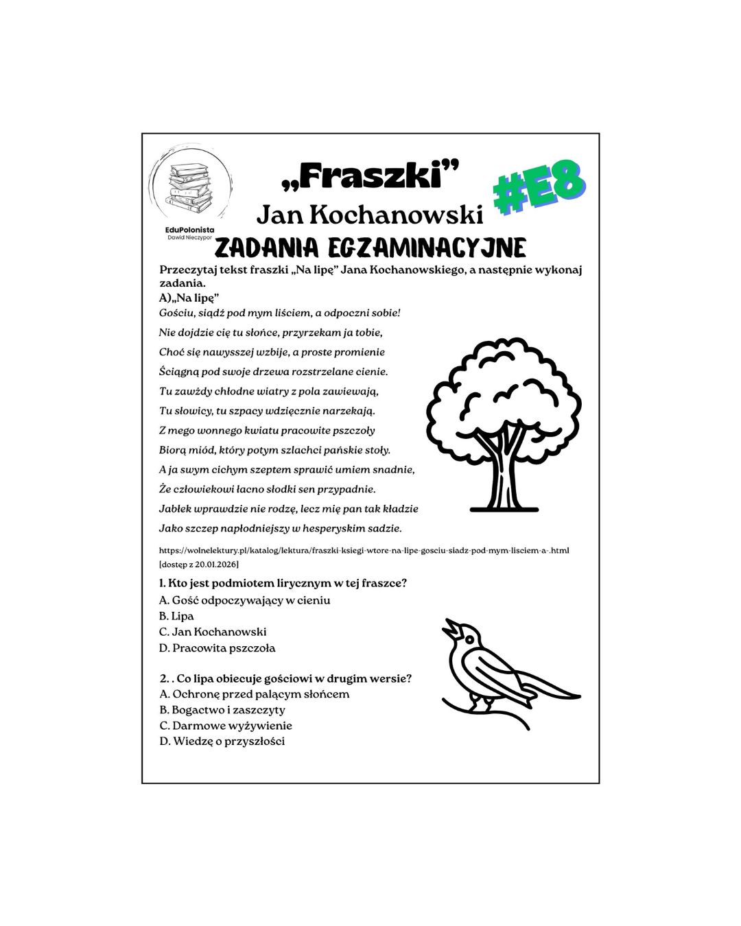 fraszki jan kochanowski zadania egzaminacyjne fraszki jan kochanowski zadania egzaminacyjne