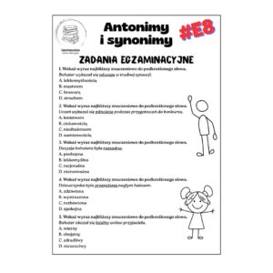 Antonimy i synonimy - zadania