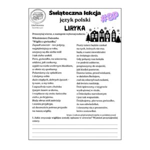 Świąteczny wiersz zadania