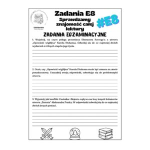 zadania e8 sprawdzamy znajomość całej lektury