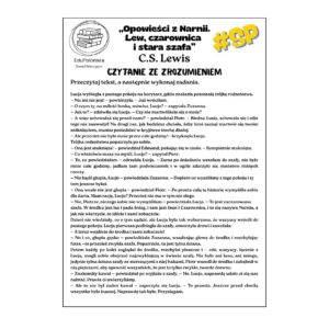 opowieści z narnii. czytanie ze zrozumieniem.