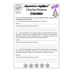 opowieść wigilijna. zadania rozwijające kreatywność