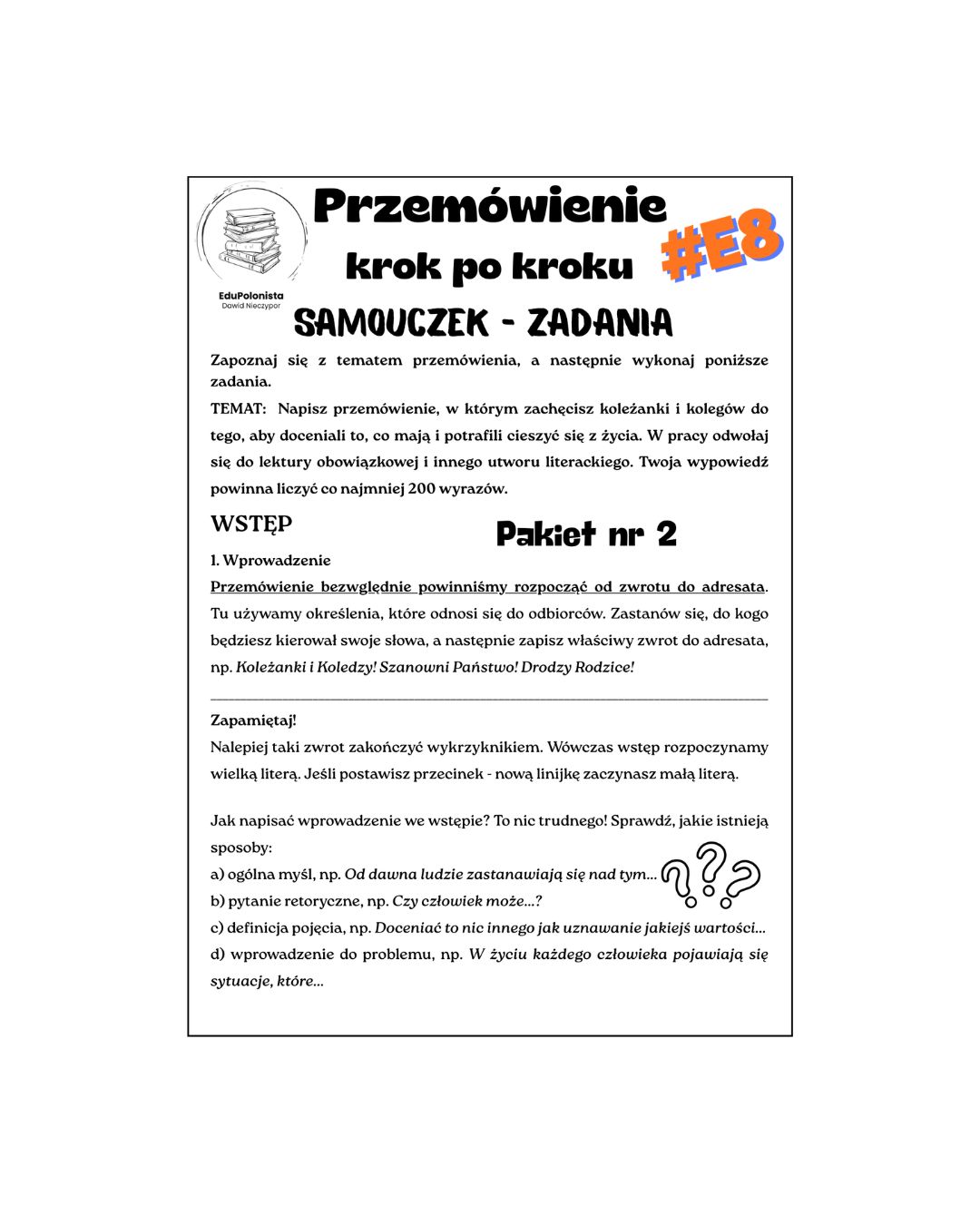 pakiet 2 przemówienie krok po kroku pakiet 2 przemówienie krok po kroku